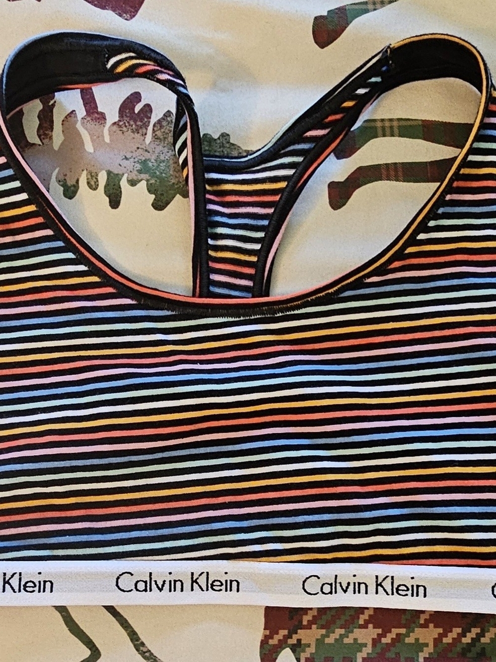 Calvin Klein Multicolor Striped Racerback Bralette